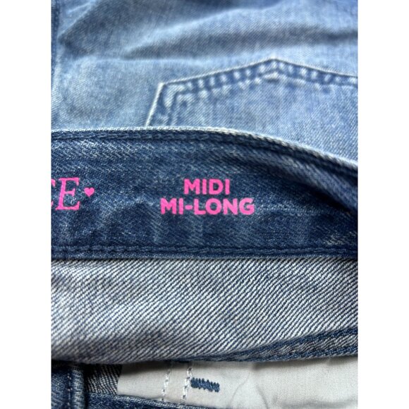 Childrens Place Girls Midi Denim Shorts Size 12 With Distressed Details - Picture 4 of 8